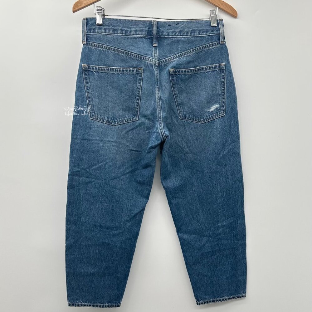 Gap High-Rise Patch Distressed Barrel Jeans Size 26 Petite - Picture 2 of 6